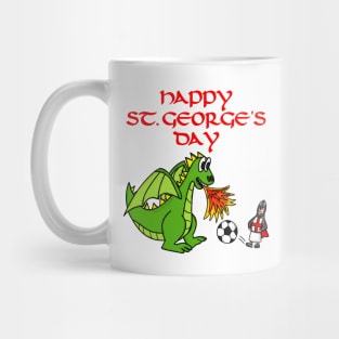 Happy St. George's Day Dragon Football Funny England Mug